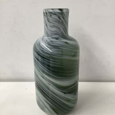 Iina Vuorivirta green and cream swirl vase   