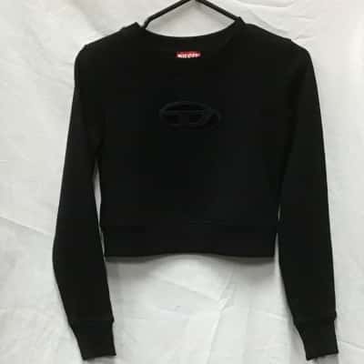 Diesel Womens  Size XS Cropped Jumper Black  