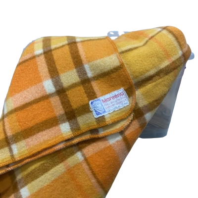 Vintage Australian wool checked blanket 