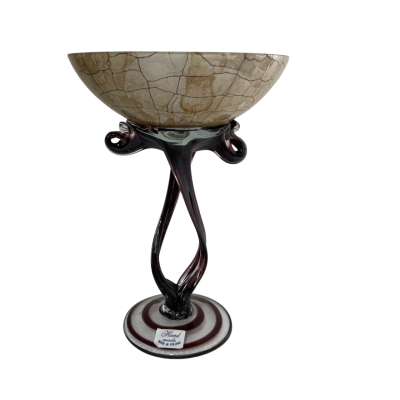 Danube Glass Bowl with twisted stand 