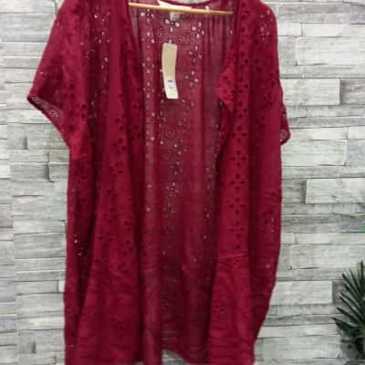 beme Womens  Size S/M Kimono Maroon open jacket
