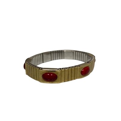  Womens Vintage Magrex Bracelet Gold / Red 