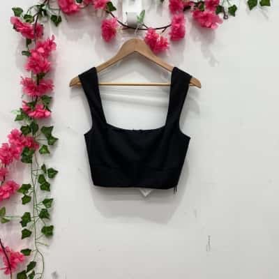 Winnie & Co Womens  Size 10 Cropped Top/ Corset Style Black  
