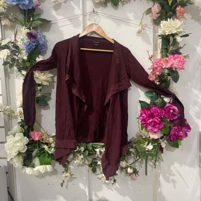 Massimo Dutti Size XS( S) Plum colour silk blend open  Cardi 