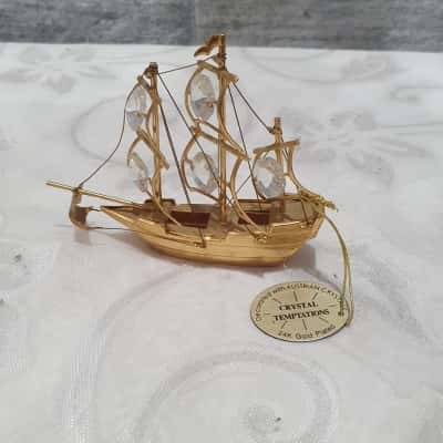 24k Gold Plated Ship Small Model