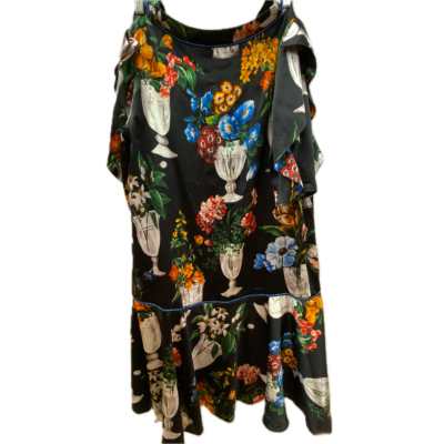 Trelise Cooper Womens  Size XL Floral Dress Black  / Floral / Multicoloured Silk Blend with Beaded trim