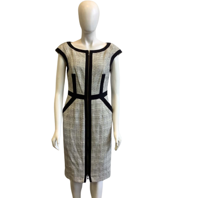 George Gross  Women's Size 10 Zip Front Dress Black & White 