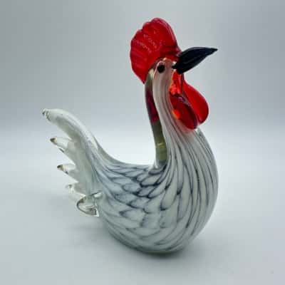 Gorgeous Hand Blown Art Glass Rooster