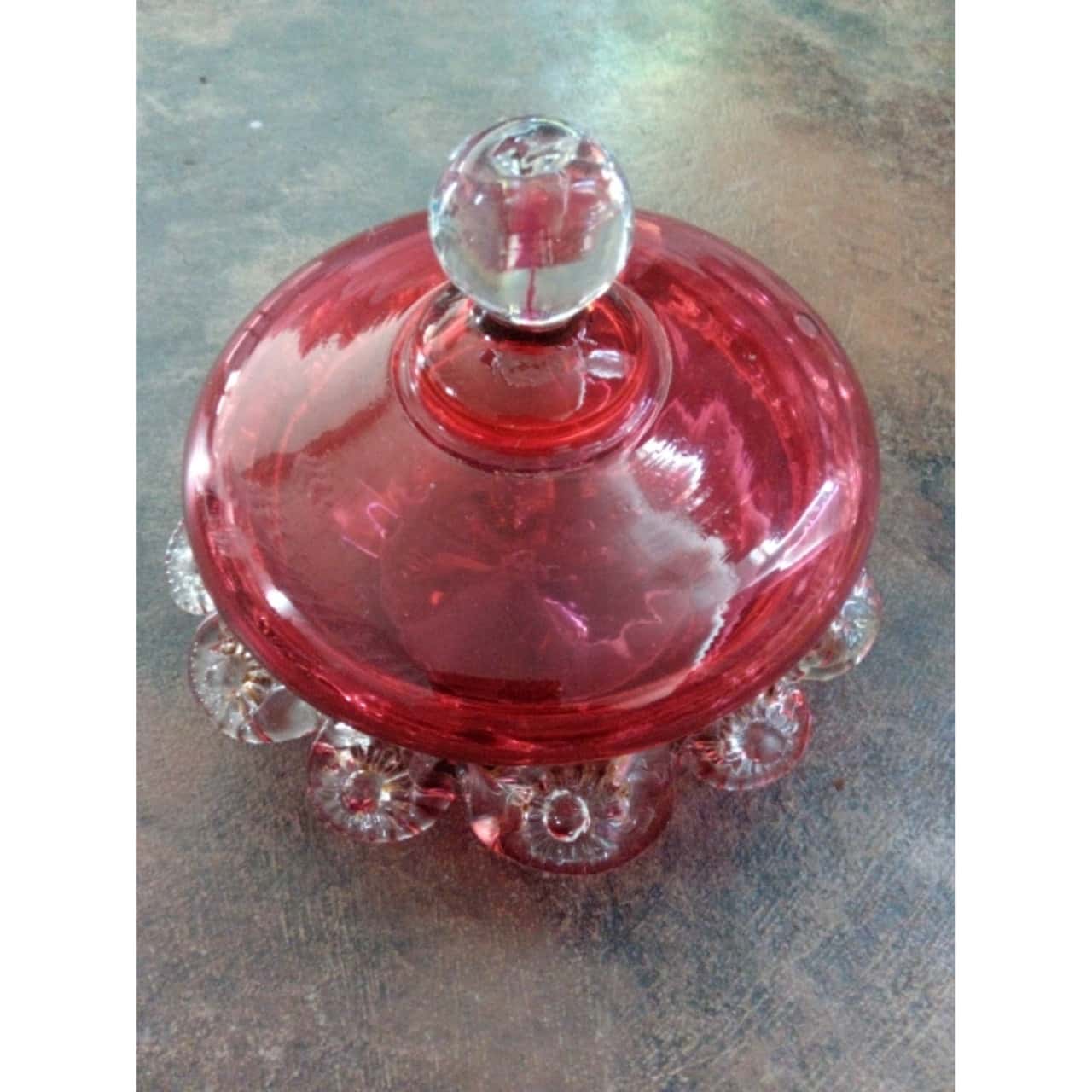 Vintage Ruffled Dish Raspberry Vintage Raspberry Bowl w/Lid(s)