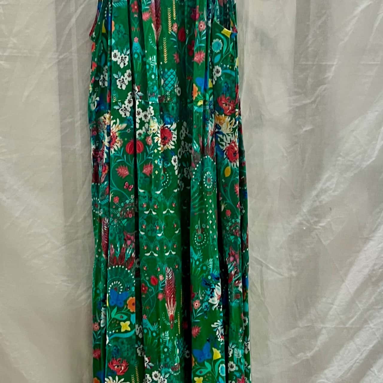 Alula | Bottle Green High-Neck Maxi Dress With Twist Detail