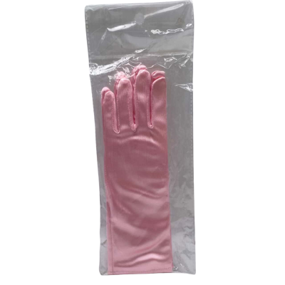 BNWOT  Womens  Size 13 Pink  Satin Look Formal Evening Gloves.        HTH1