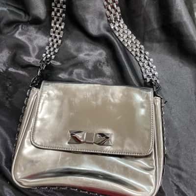 Ted Baker Womens Evening Bag Silver with chain strap