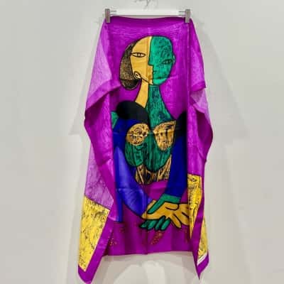 Vintage Sungkyung Sa Silk Picasso Print Scarf 