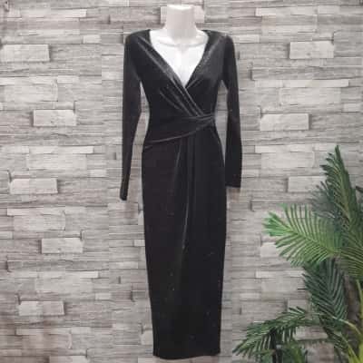 Forever New Womens  Size 4 Midi Dress Green gliter velvet