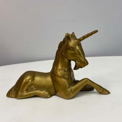Brass Unicorn Statue 180 x 100mm