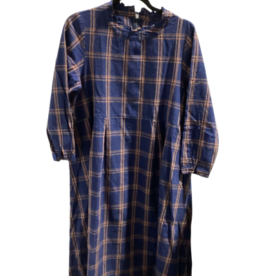 Unbranded Womens  Size 12 / 14 / 16 Long Sleeve Dress Blue with Brown 