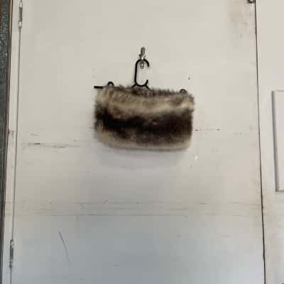 Mimco Womens Fur Scarf Brown / Off White 