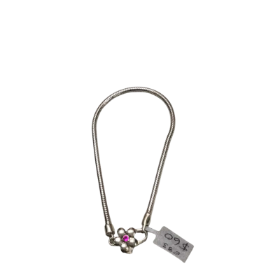 925 Silver Bracelet With Pink Stone - BNWT