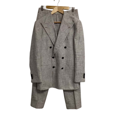 SuitSupply Mens Check Tailored Havana Suit  GUC Linen/Silk/Cotton Mix fabric