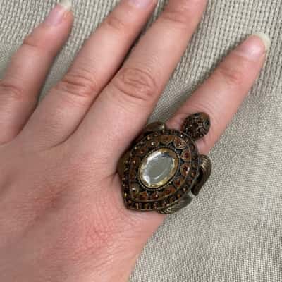  Womens Unique Bronze Tone Turtle Ring