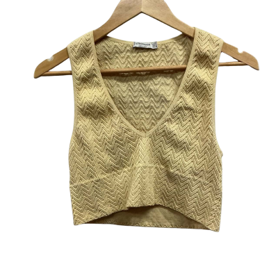 Stradivarius Womens Size L Cropped Top Yellow 