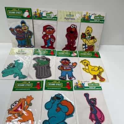Sesame Street iron on embroidery motif patches x11