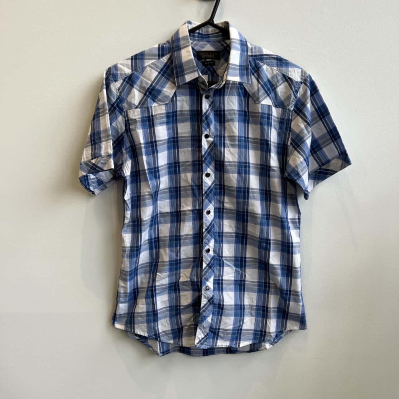 zara blue and white shirt