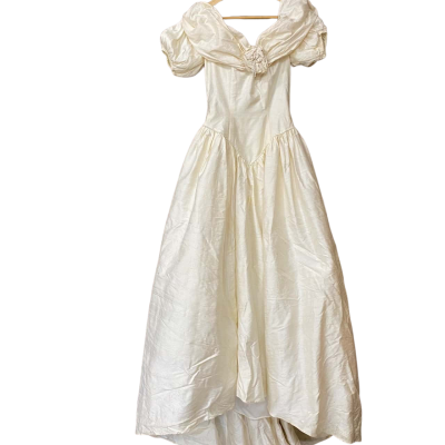 Vintage Krystii Melaine Womens Cream Wedding Dress  