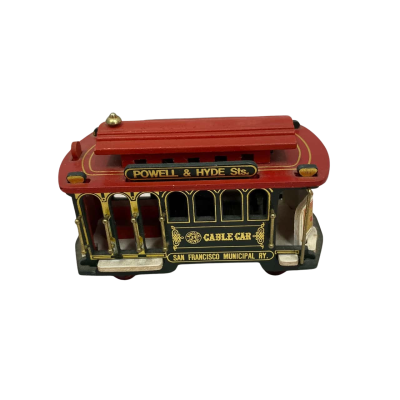 Wooden working Musical San Francisco cable car 4inch
