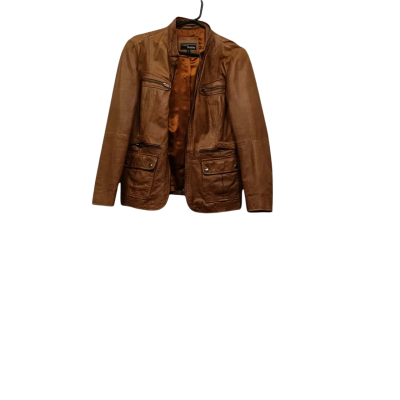 Heine Womens   Leather Jacket Brown Size 40