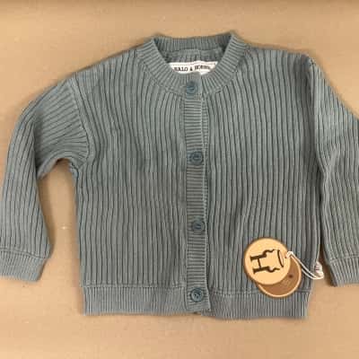 Beautiful sage bamboo knit cardigan by Halo & horns Size 3-4 Cardigan 