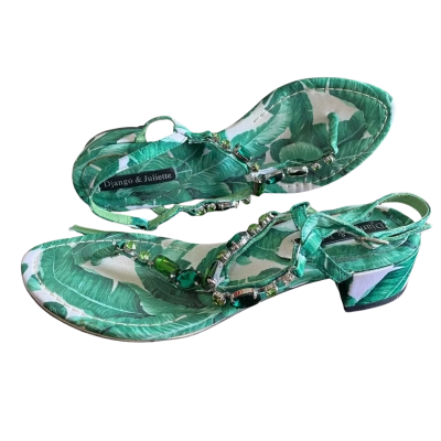 Django & Juliette  Womens  Size 40 Sandals Green / White 