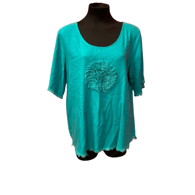 Willow & Tree Womens  Size 12 Blue Viscose and Linen Top