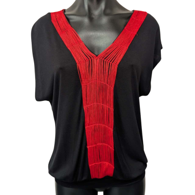 Jag Womens Size XS Sleeveless Top Black / Red 