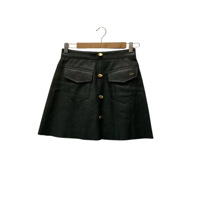 AJE Women's Shrimpton Mini Leather Skirt in Forest Green Size 8AU (RRP $395)
