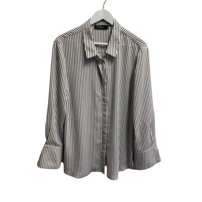 Tokito Curve Womens Size 22 Long Sleeve Shirt Black  / Striped / White 