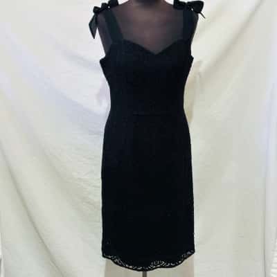 ALANNAH HILL Size 10 Midi Dress Black  