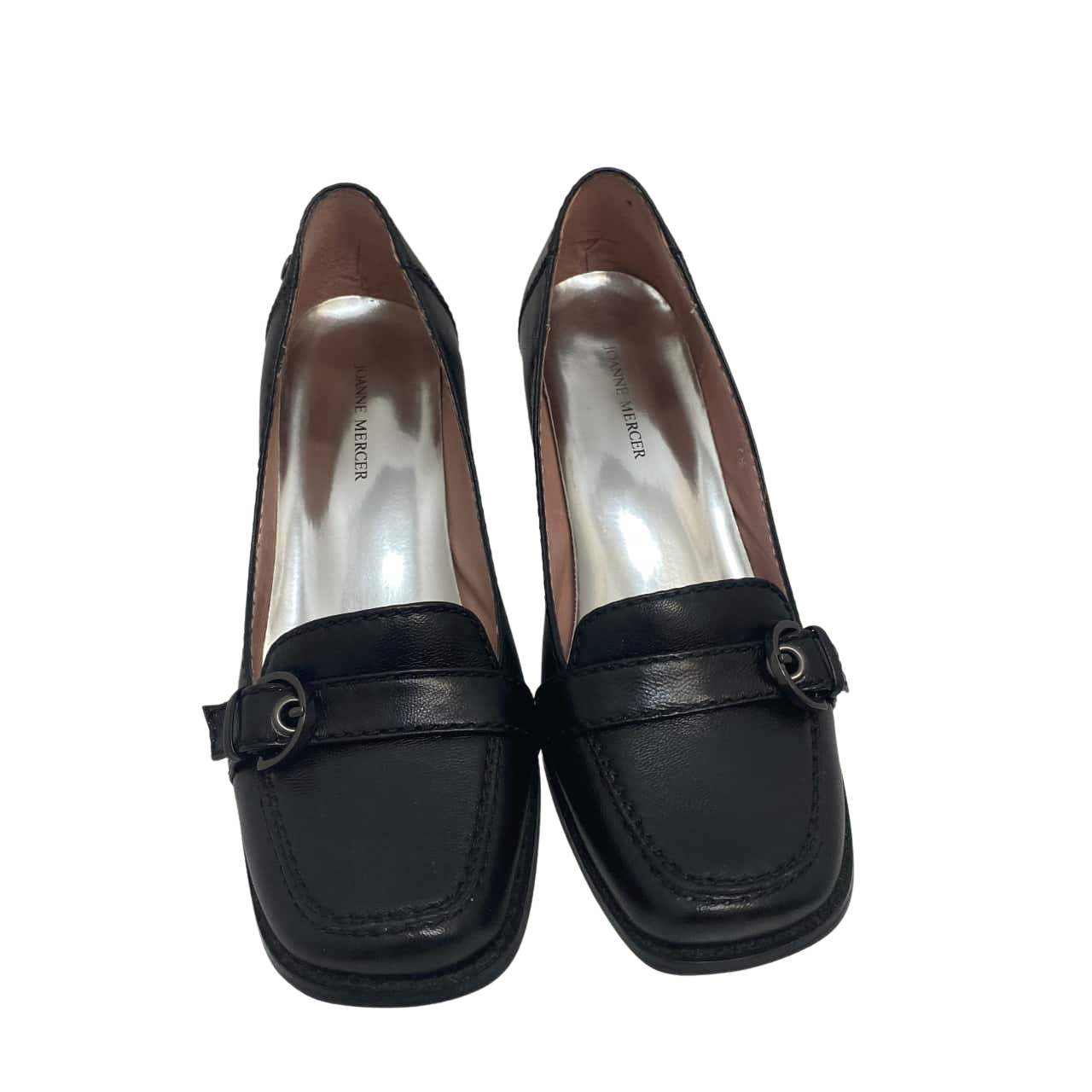 Joanne Mercer Black Hi Shine Leather Shoes. Size 7.5.