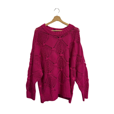 Autograph Hot Pink Cable Jumper Size Medium