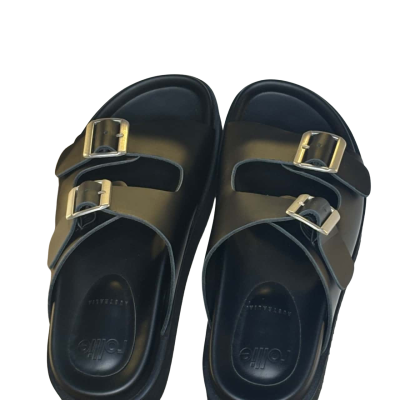 Rollie Womens  Size 6 Heels Black  / Silver slipper 