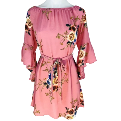 Miracle - Womens Casual Dress Floral / Pink (Size 10)
