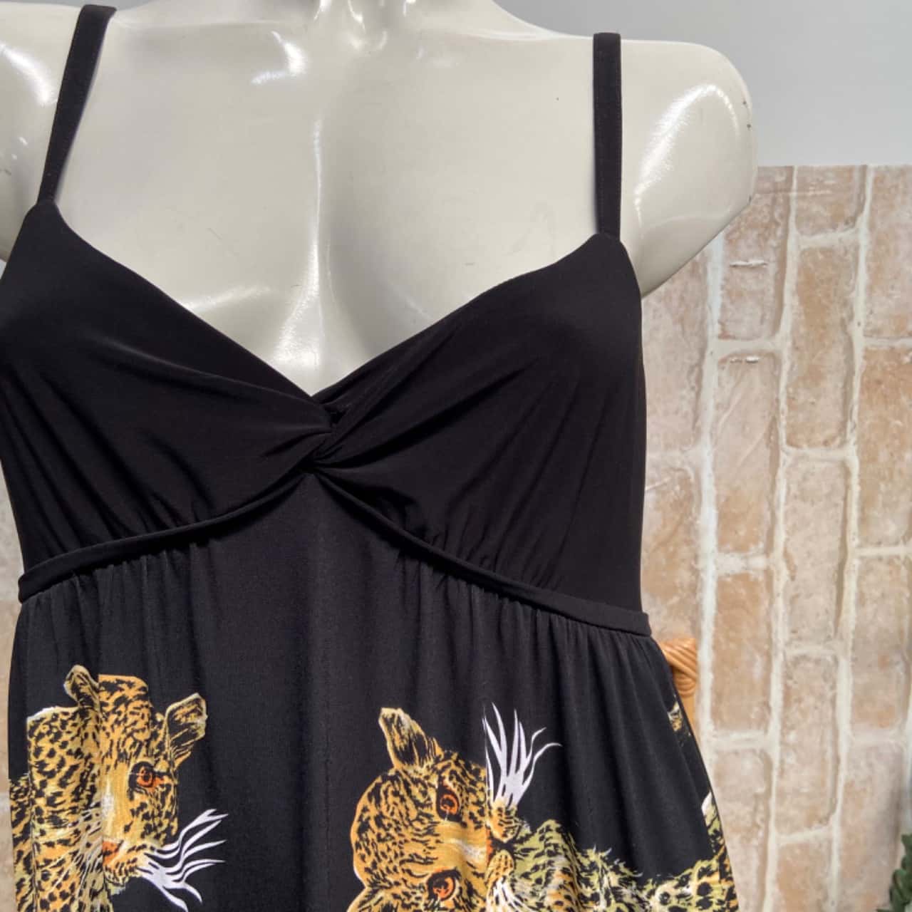 BNWT Leona Edmiston Frankie Dress Leopard Print Size 2 Maxi Dress Black (s)