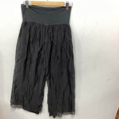 Donna Donna Womens  Size S Flared Pants Black  silk (d)