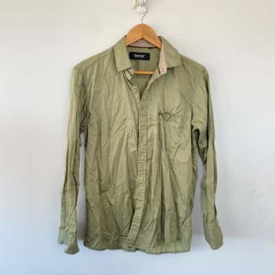 Klub Fox Green Pattern Long Sleeve Shirt Size M