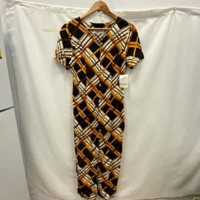 Clavelli Women's Long Dress Size 10 Black  / Brown BNWT