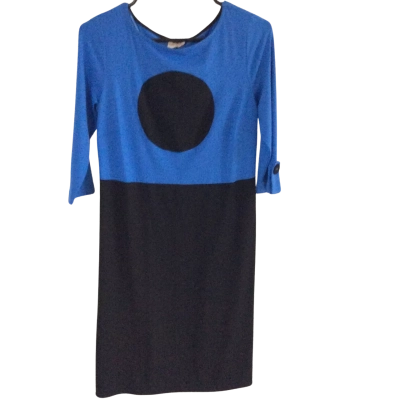 Lema Edmison  Womens  Size XS Long Sleeve Dress / Work Dress Black  / Blue / Pattern 