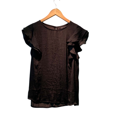 Decjuba Womens  Size L Short Sleeve Top Black  