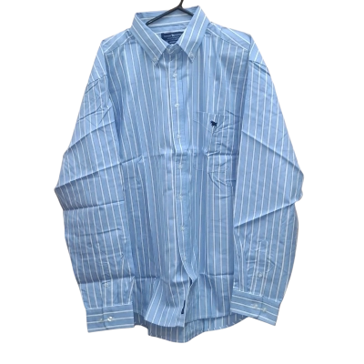  Ringers Western Mens  Size XL Business Shirt Blue / Pinstriped / White 