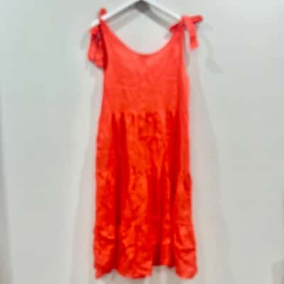 BNWT Label of Love Essential 100% Linen Orange Dress Size S