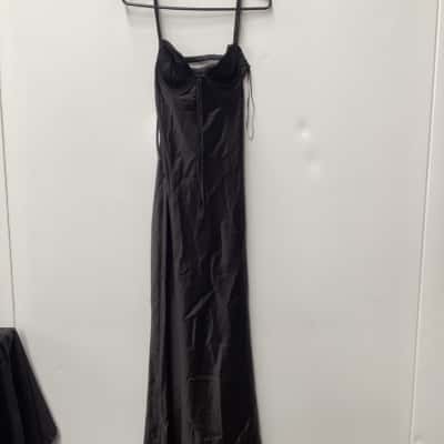 New - Princess Polly Womens  Fadyen Bias Cut Maxi Dress Black Size 8 